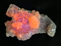 Image 2 of UV Calcite On Druzy Quartz Crystal Specimen #2205