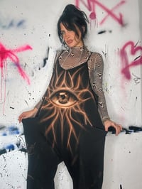 Image 3 of “LIGHTNING” CUSTOM BLEACH PAINTED OVERSIZED ROMPER LARGE