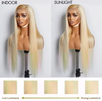 Image 4 of Platinum Pressure 613 Straight 13×4 Lace Wig – 150% Density – Sleek Icy Blonde
