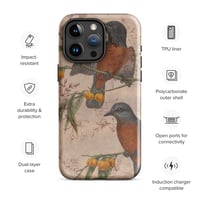 Image 1 of Antique Illustration Robins and Flowers Colorful Sepia Tough Case for iPhone®