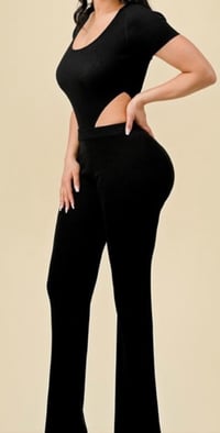 Image 2 of Sweet Moments Bodysuit Pants Set Black 