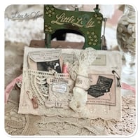 Image 10 of Shabby Chic tattered  Sewing Book/Needle book with lace samples