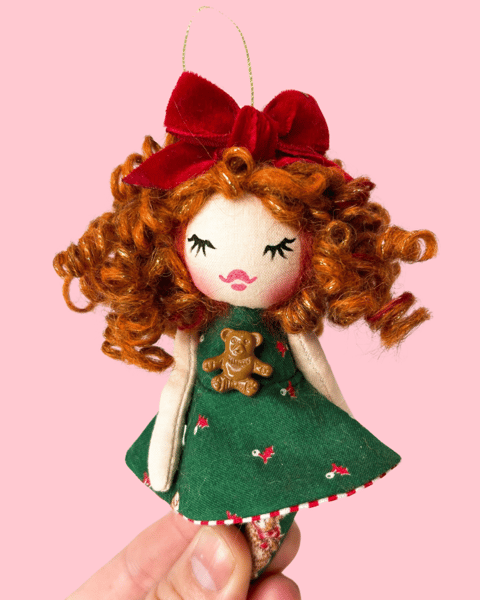 Image of Beary Happy Holiday Doll Ornament 