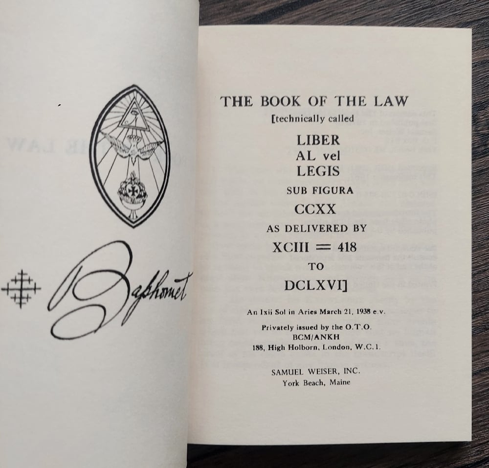 The Book of the Law, by Aleister Crowley