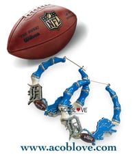 Image 1 of Detroit Lions Round Bamboo Earrings