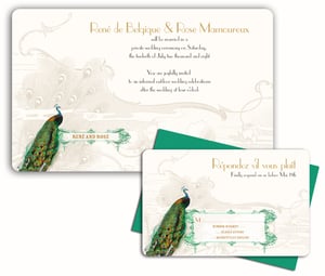 Image of ART DECO PEACOCK<BR>invitation sample set