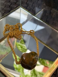 Image 3 of Heart Stone Crystal Necklace 🤎