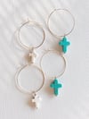 CROSS CHARM HOOPS