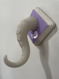 Image 3 of Glow in the dark tentacle on lilac and white Jewelry Holder