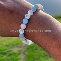 Image 3 of Aquamarine, Rose Quartz & Howlite Bracelet 