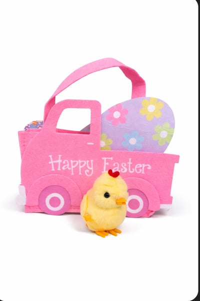 Image of Pink Easter Truck Tote (Includes Moving Chick)