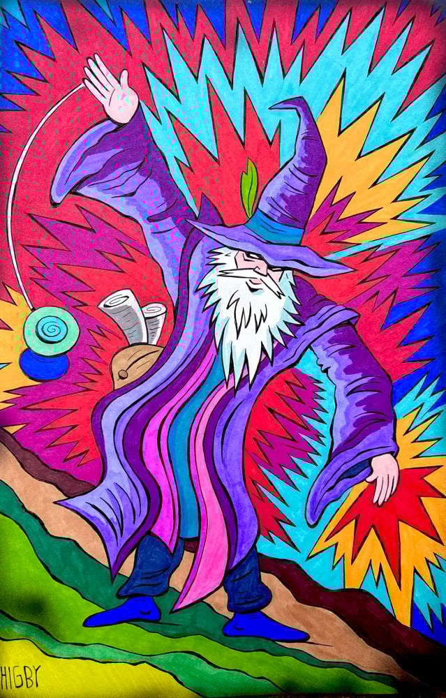 Image of Yo-Yo Wizard 11x17 inch original illustration 