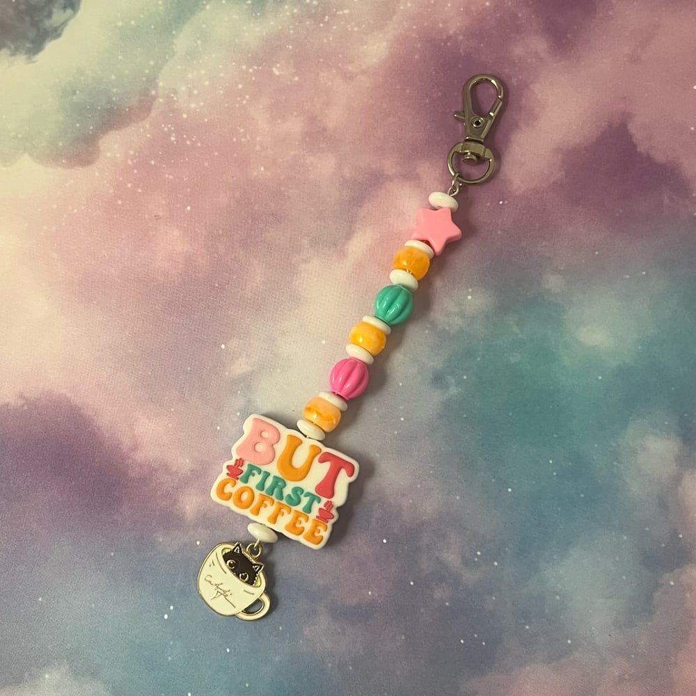 Image of But First Coffee Keychain