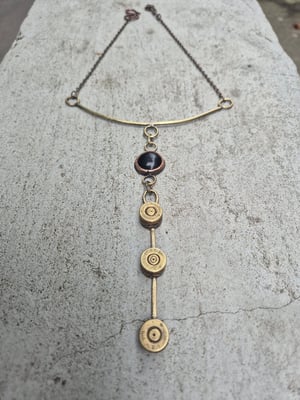 3 bullet casings and black stone necklace  copy