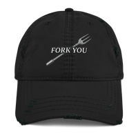 Image 1 of FORK YOU Distressed Dad Hat