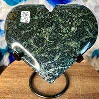 Image 1 of Kambaba Jasper Heart on Stand (44A)