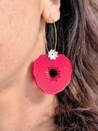 Image 1 of Boucles d'oreilles coquelicot 