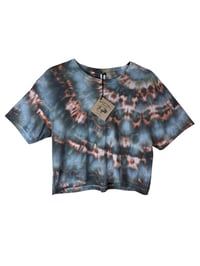 Image 5 of XS Crop Tee in Ember Ice Dye