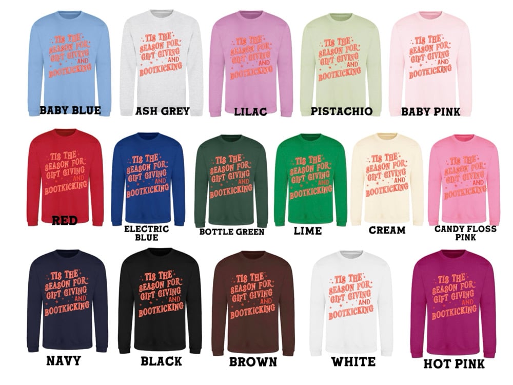 Image of tis the season for gift giving and boot kicking