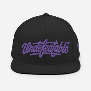 Undefeatable Purple Script Snapback Hat