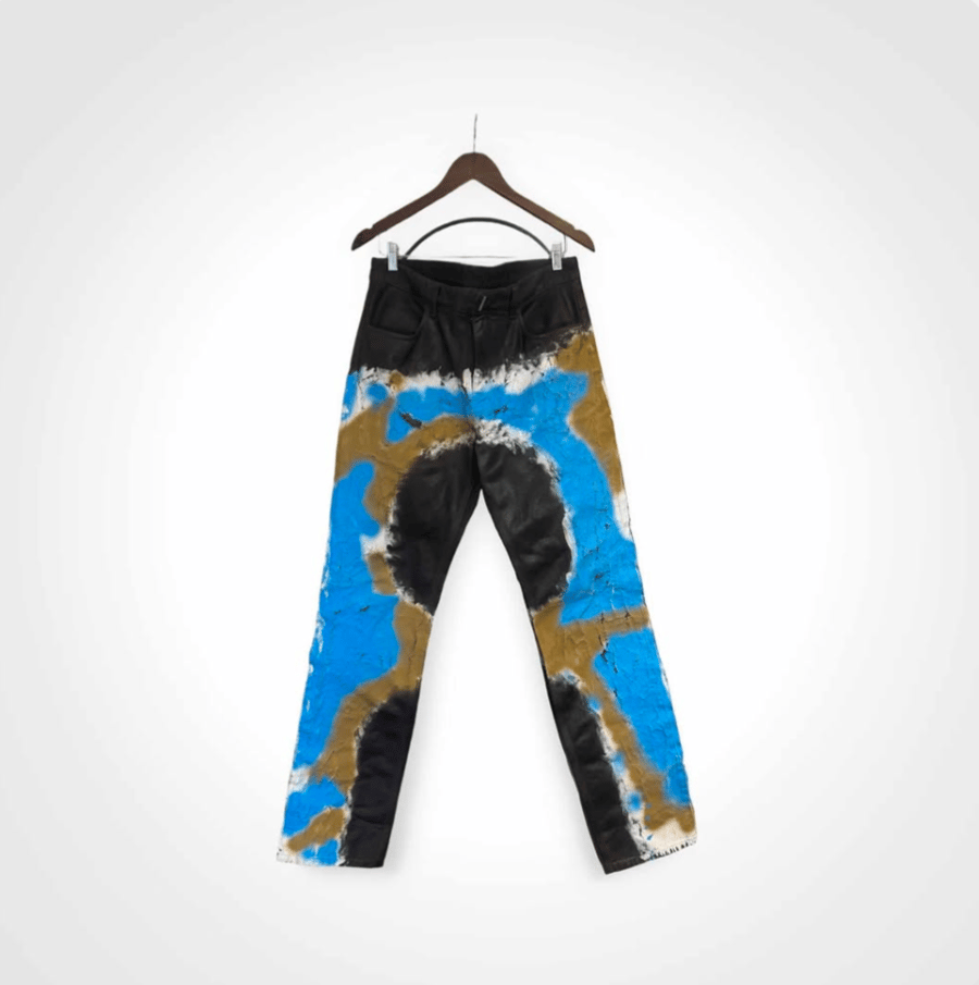 Image of FW22 Givenchy "Painted Crackled Denim" Jeans