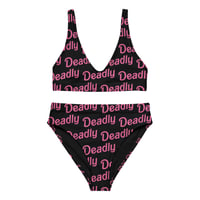 Image 1 of High-waisted bikini "Deadly Barbz" (Black)