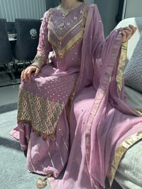 Image 1 of Mauve chikankari