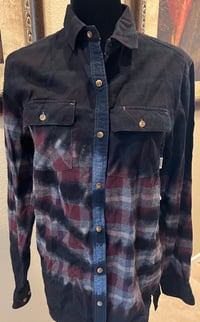 Image 2 of Vintage Wine/Black Tie-Dyed Flannel Shirt Coldplay