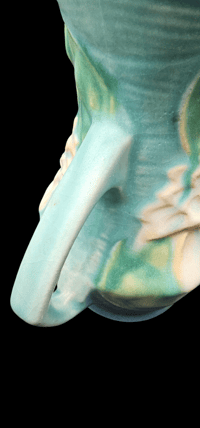 Image 8 of Set of 2 Vintage Roseville Pottery Water Lily Vases 73-6"