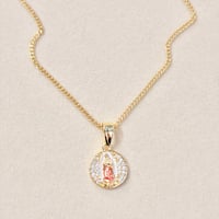 Image 1 of 2Tone Virgen Medal Necklace