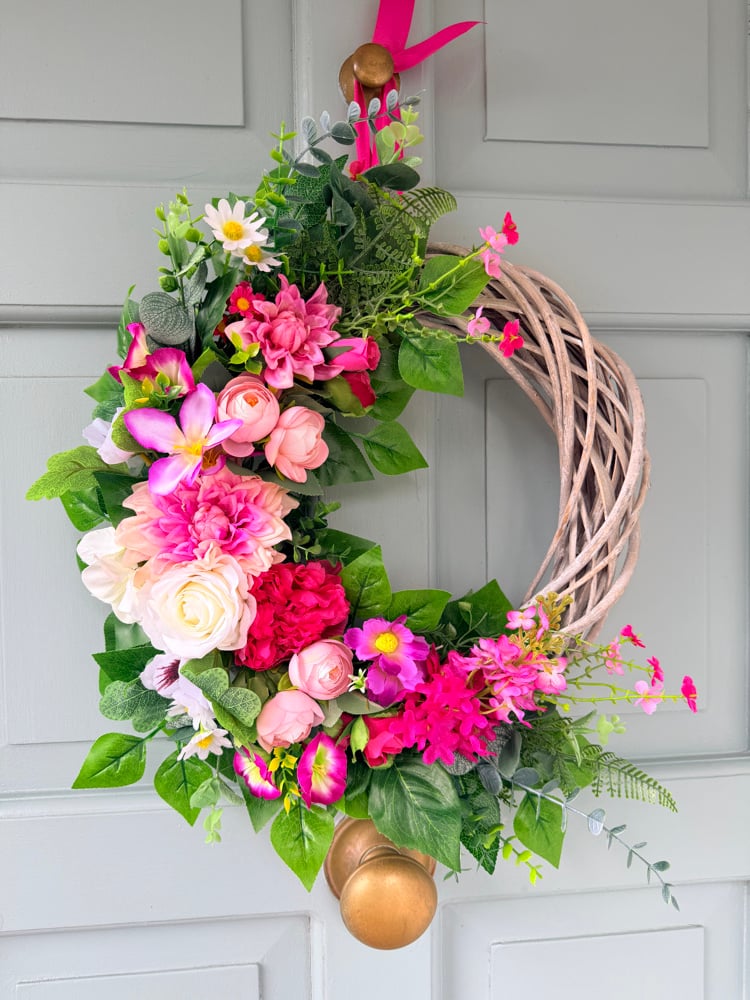 Image of 35cm Pink Grey Wicker 