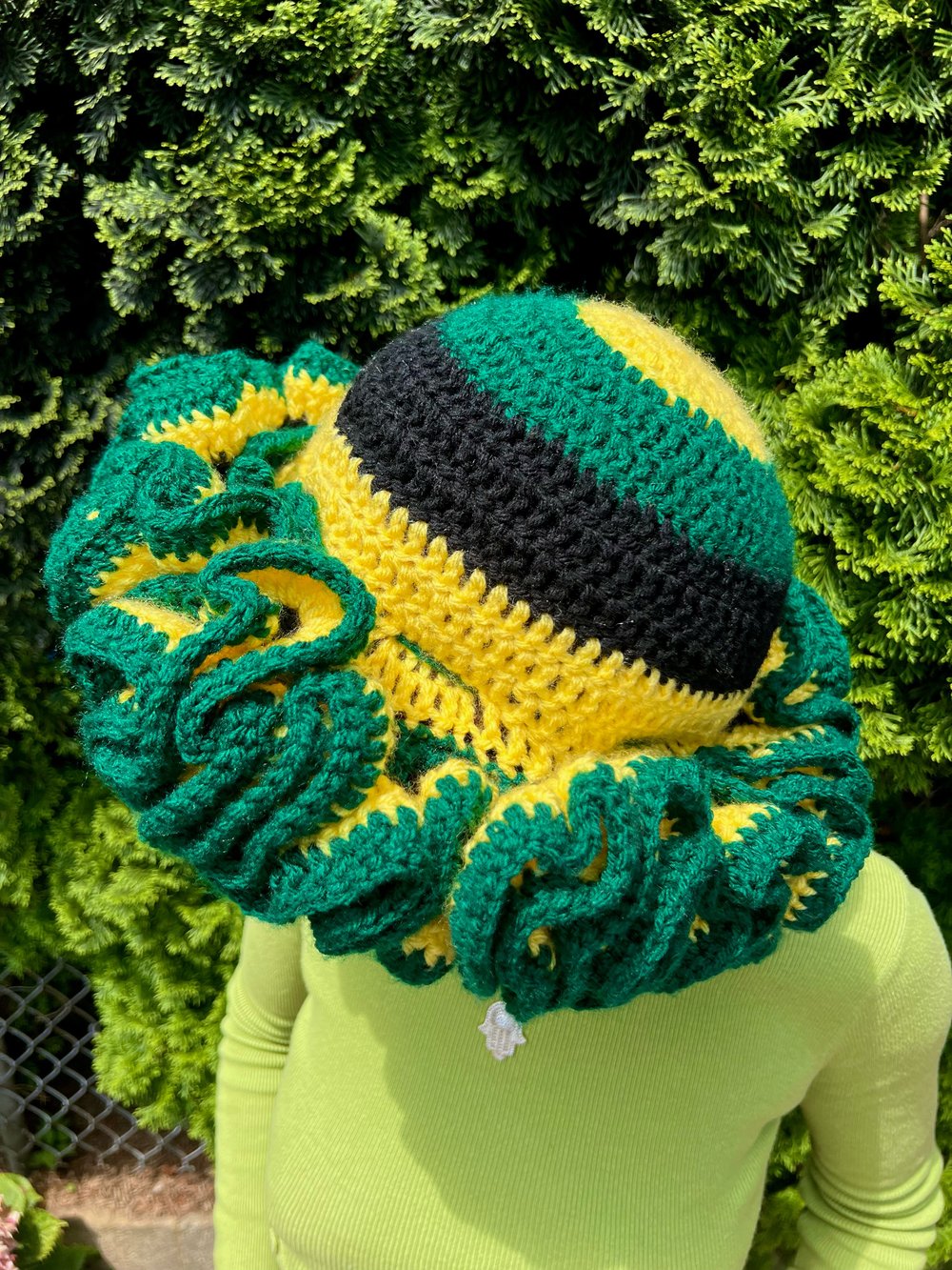 Image of Jamaican Ruffle Hat 🇯🇲💛💚