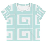 Image 2 of TIFFY BLUE GEO CROP TEE