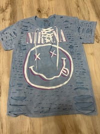 Medium BabyBlue nirv lace destroyed 