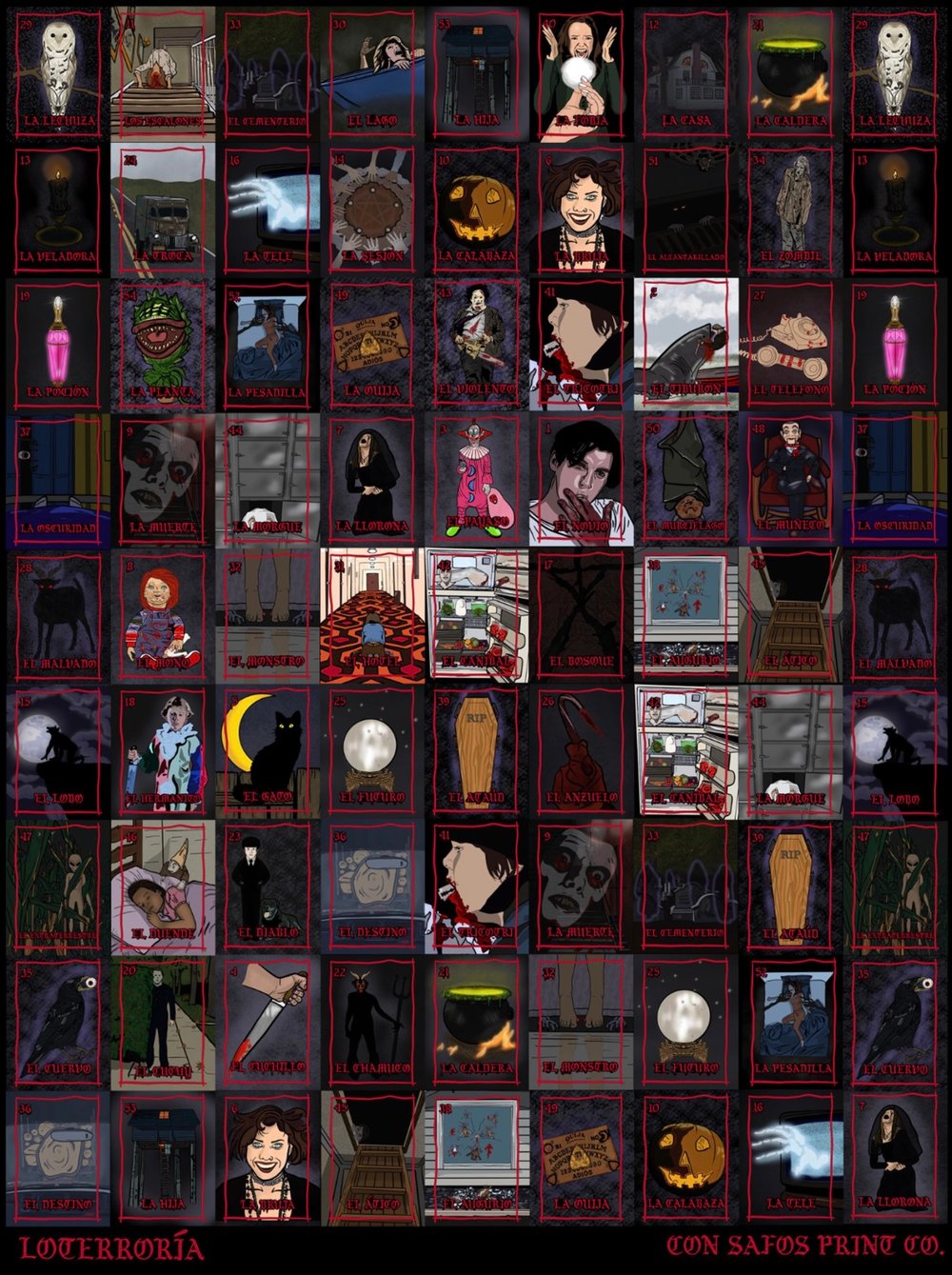 Loterroría (Horror themed Lotería)