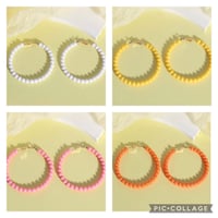 Image 4 of Set of 5  Beaded Hoop Earrings