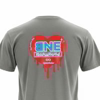 Image 3 of BNE Drippy Heart Tee (grey)
