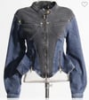 Peplum 2-Tone Denim Jacket Pre-Order