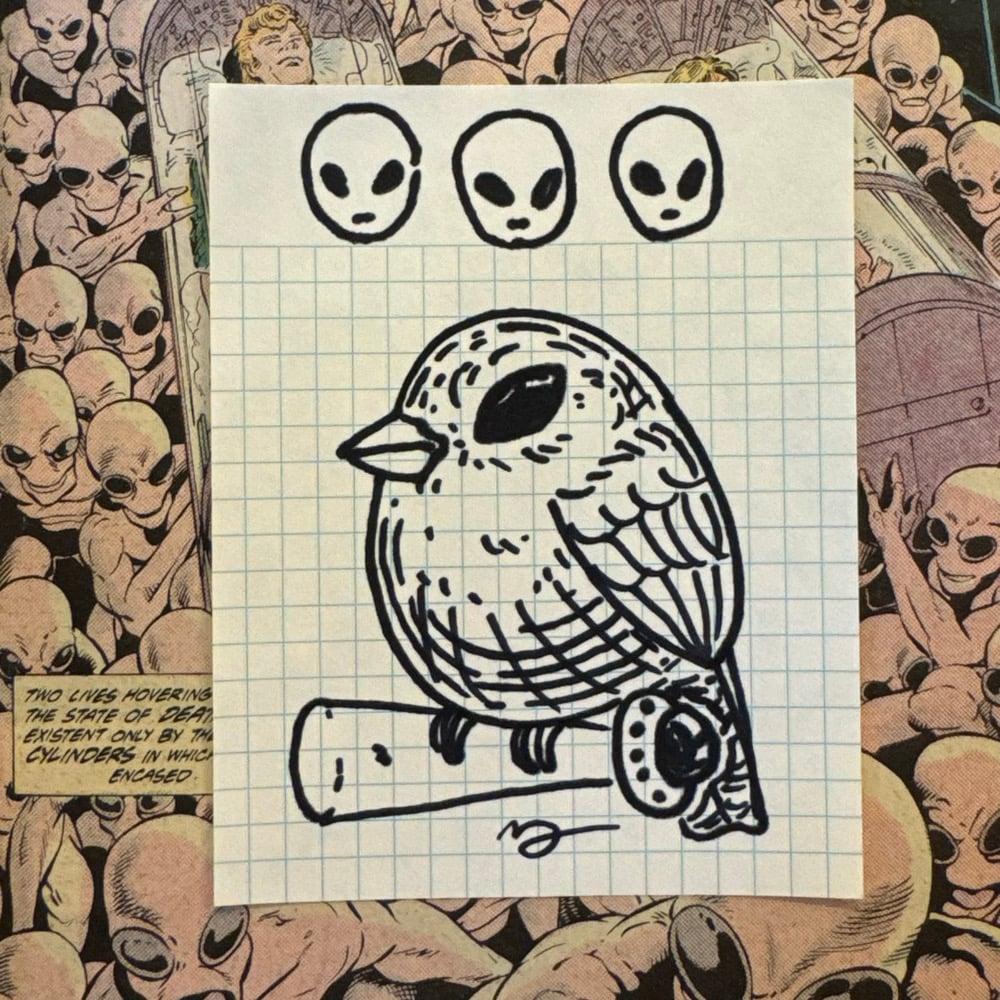 Image of Fat Bird Sharpie Sketch #147