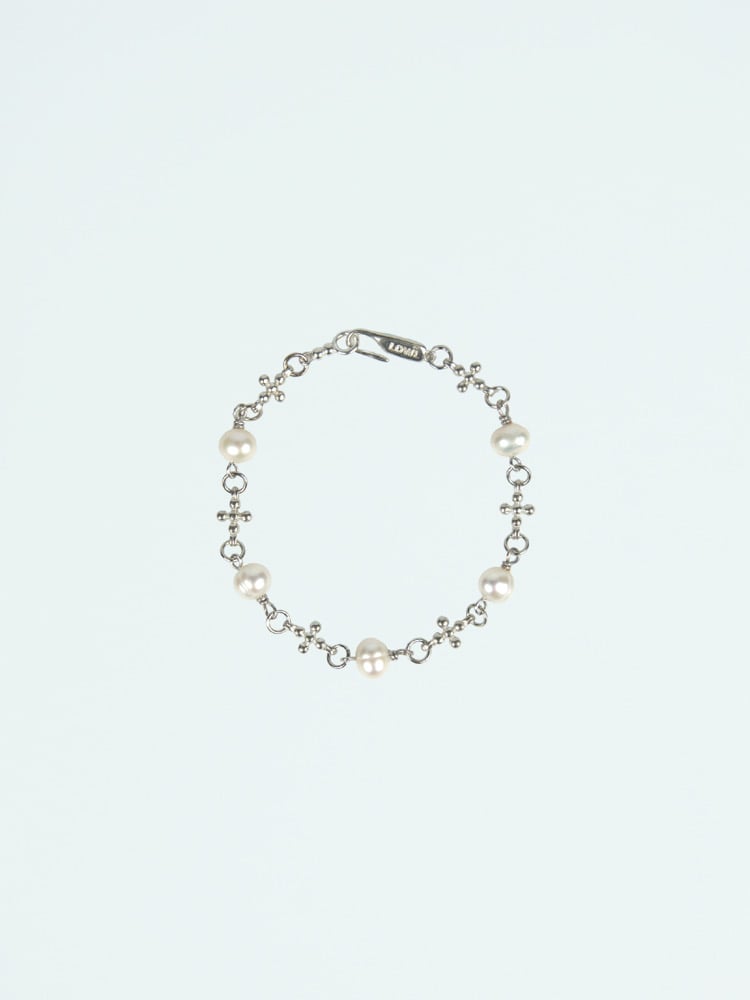 Image of LOWOOL - Plus Pearl Silver Bracelet
