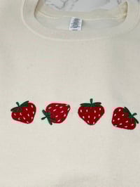 Image 3 of Embroidered Strawberry Crew Neck