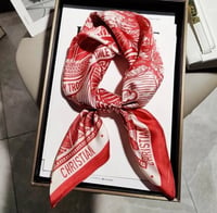 Image 12 of Christian red & white silk scarf 