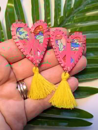 Image 2 of CND Heart Tassel Earrings