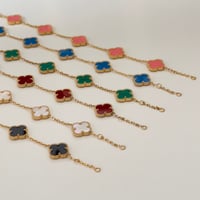 Image 3 of Stainless steel Gold clover bracelet with colors