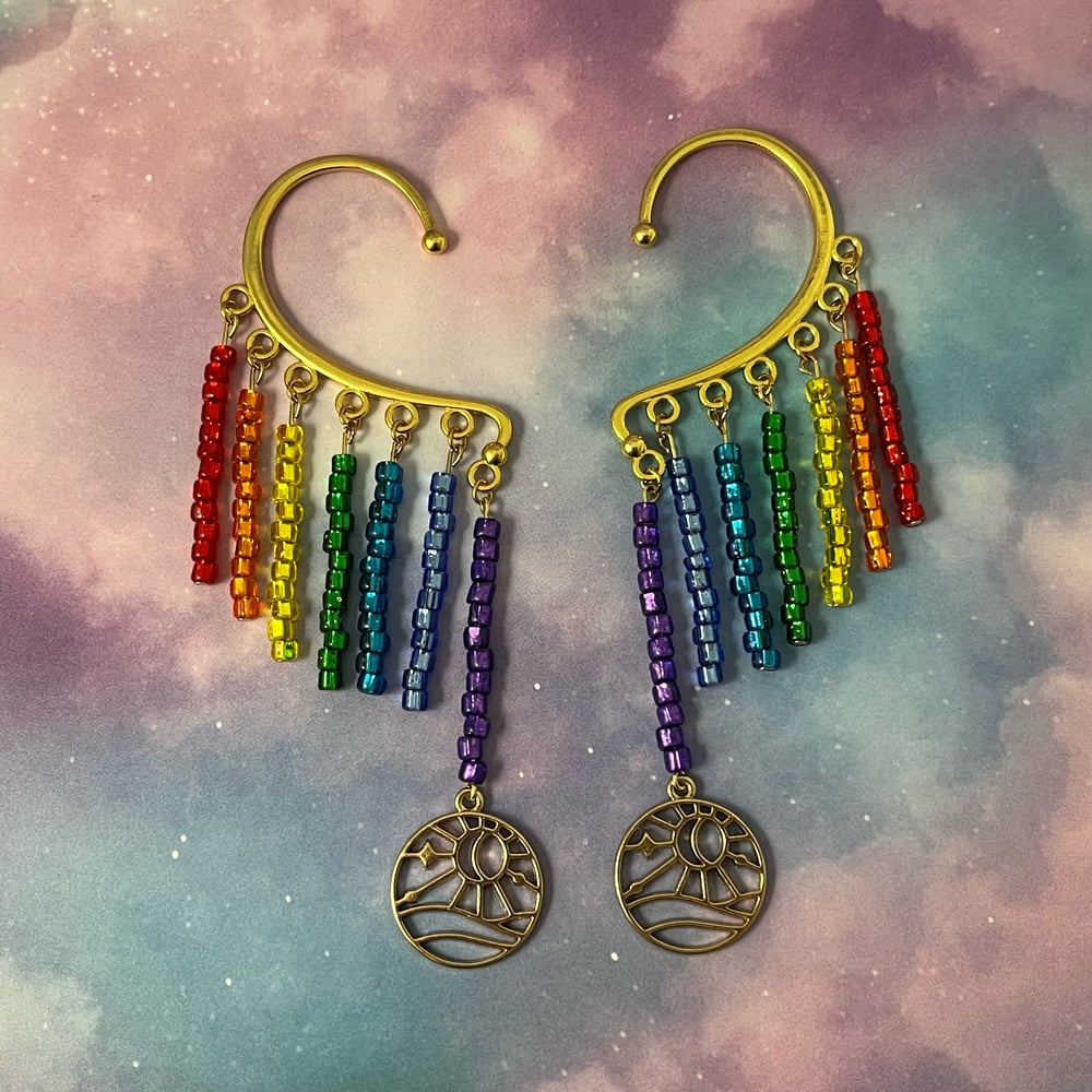 Image of Rainbow Sunrise Ear Cuffs