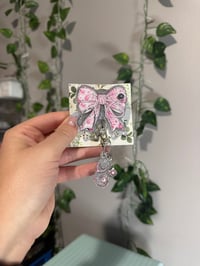pink stethoscope bow with charm 