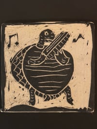 Image 3 of Harmonica Turtle porcelain wall piece