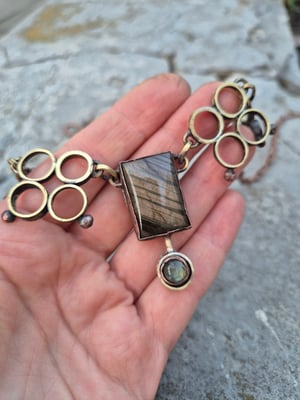 Labradorite and bullet casings necklace 