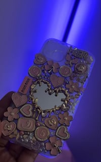 Image 1 of iPhone 13 Pink x Gold w/ Mirror Luxe Case