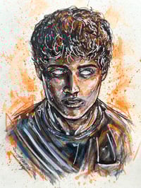 Image 2 of Will the Wise 5x8 Original Color Pencil, Ink And Watercolor Plus Dice and Dice Bag